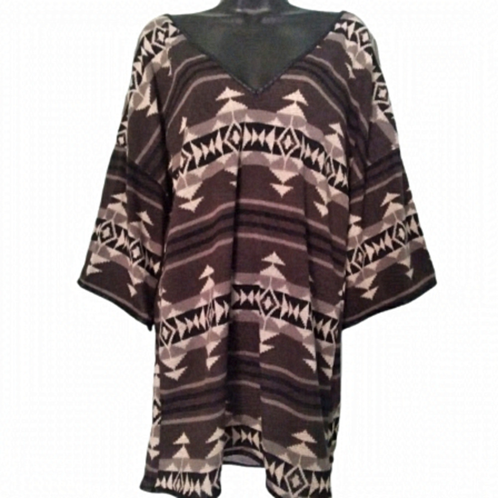 southwest aztek tunic shirt v neck